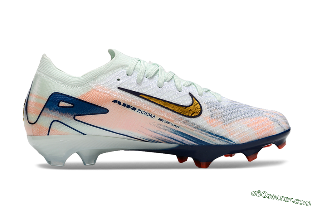 Nike Air Zoom Mercurial Vapor 16 Elite FG Firm Ground Soccer Cleats - White/Pink/Blue 4