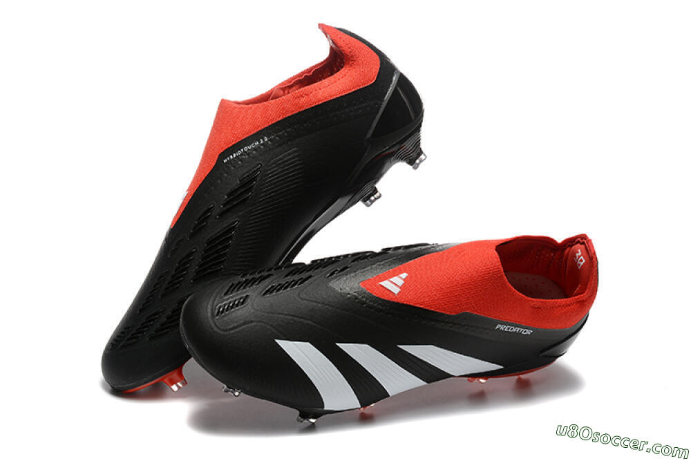 Adidas Predator Elite Laceless FG Firm Ground Soccer Cleats - Black/White/Red 6