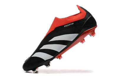 Adidas Predator Elite Laceless FG Firm Ground Soccer Cleats - Black/White/Red