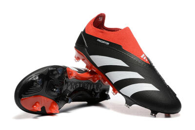 Adidas Predator Elite Laceless FG Firm Ground Soccer Cleats - Black/White/Red