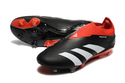 Adidas Predator Elite Laceless FG Firm Ground Soccer Cleats - Black/White/Red
