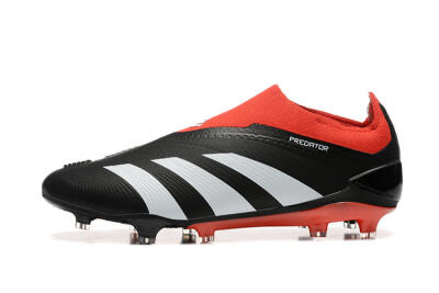 Adidas Predator Elite Laceless FG Firm Ground Soccer Cleats - Black/White/Red