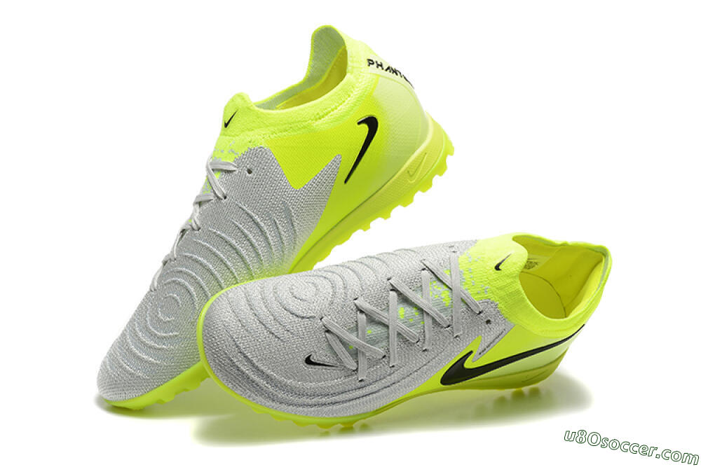 Nike Phantom GX 2 Elite TF Artificial Turf Soccer Shoes - Grey/Yellow/Black 6