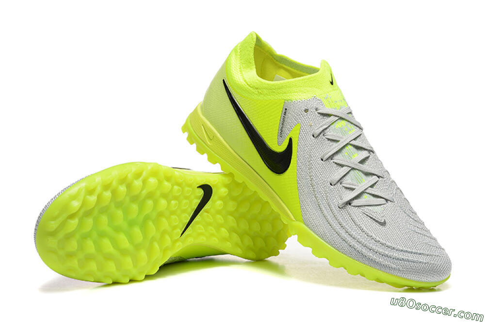 Nike Phantom GX 2 Elite TF Artificial Turf Soccer Shoes - Grey/Yellow/Black 4