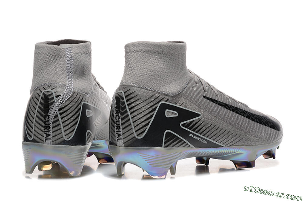 Nike Air Zoom Mercurial Superfly 10 Elite FG Firm Ground Soccer Cleats - Grey/Black/White/Gold 9