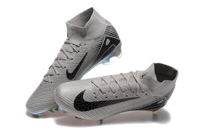 Nike Air Zoom Mercurial Superfly 10 Elite FG Firm Ground Soccer Cleats - Grey/Black/White/Gold