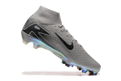 Nike Air Zoom Mercurial Superfly 10 Elite FG Firm Ground Soccer Cleats - Grey/Black/White/Gold