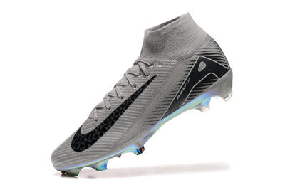 Nike Air Zoom Mercurial Superfly 10 Elite FG Firm Ground Soccer Cleats - Grey/Black/White/Gold