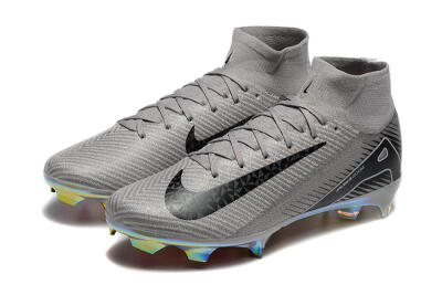 Nike Air Zoom Mercurial Superfly 10 Elite FG Firm Ground Soccer Cleats - Grey/Black/White/Gold