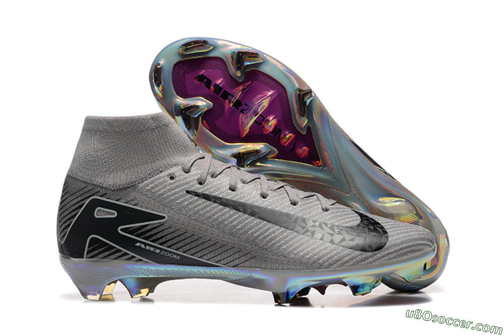 Nike Air Zoom Mercurial Superfly 10 Elite FG Firm Ground Soccer Cleats - Grey/Black/White/Gold 1
