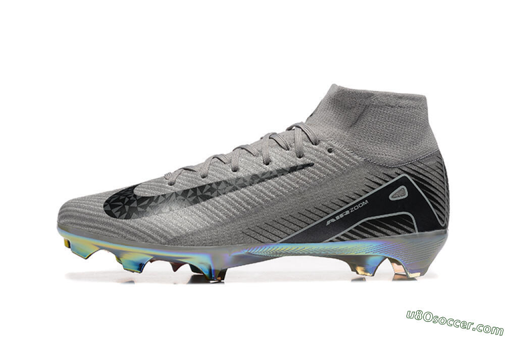 Nike Air Zoom Mercurial Superfly 10 Elite FG Firm Ground Soccer Cleats - Grey/Black/White/Gold 2