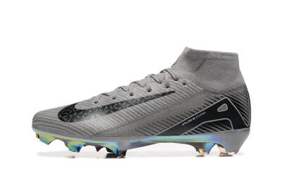 Nike Air Zoom Mercurial Superfly 10 Elite FG Firm Ground Soccer Cleats - Grey/Black/White/Gold