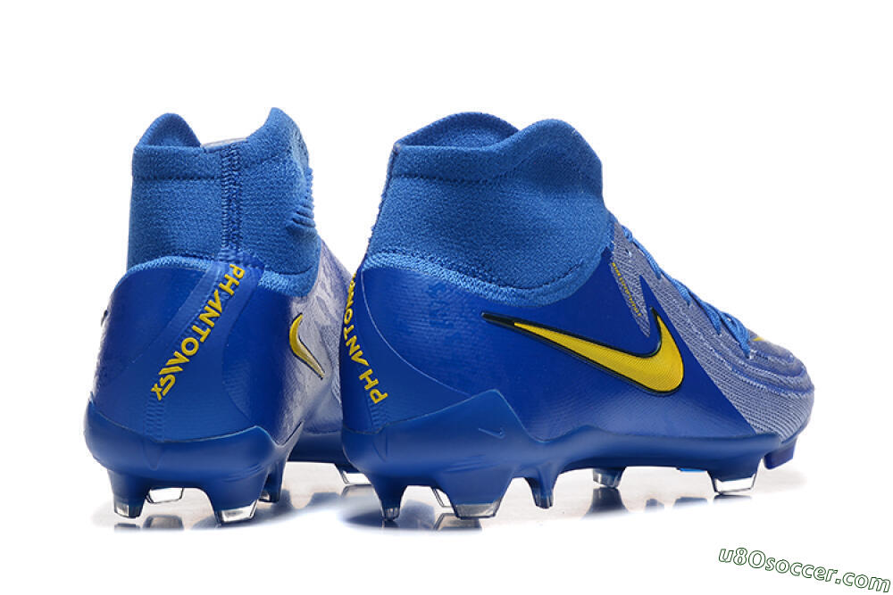 Nike Phantom Luna Elite FG Firm Ground Soccer Cleats - Blue/Silver/Yellow 9