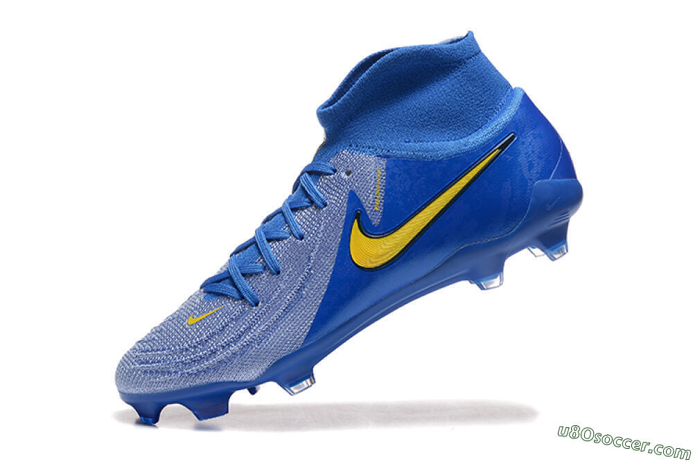 Nike Phantom Luna Elite FG Firm Ground Soccer Cleats - Blue/Silver/Yellow 8