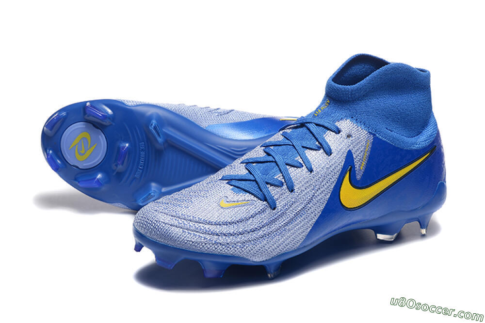 Nike Phantom Luna Elite FG Firm Ground Soccer Cleats - Blue/Silver/Yellow 3