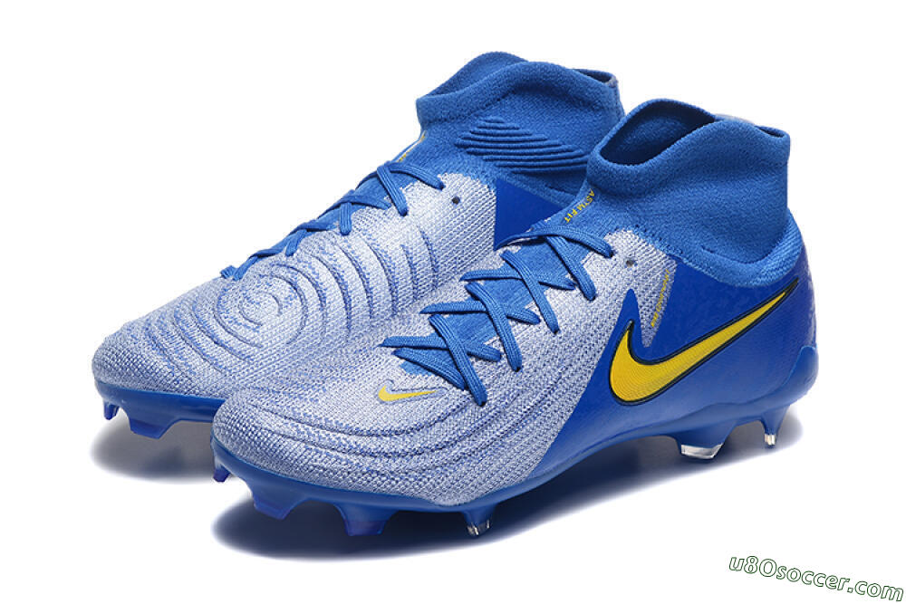 Nike Phantom Luna Elite FG Firm Ground Soccer Cleats - Blue/Silver/Yellow 5