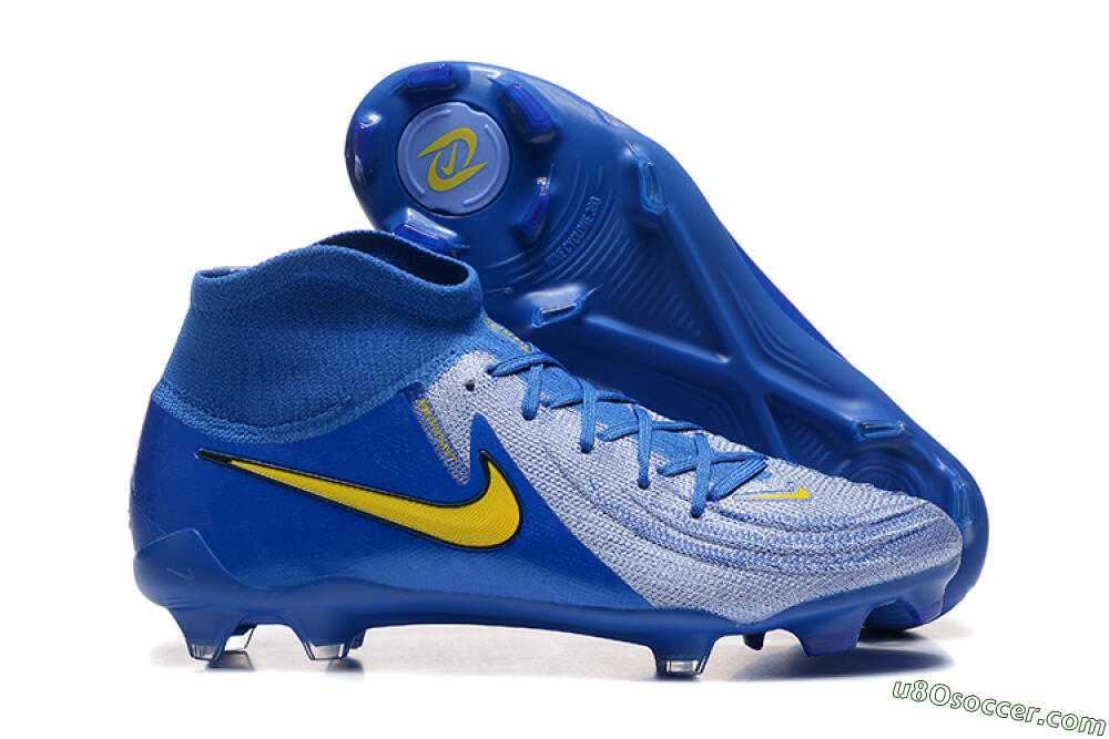 Nike Phantom Luna Elite FG Firm Ground Soccer Cleats - Blue/Silver/Yellow 1