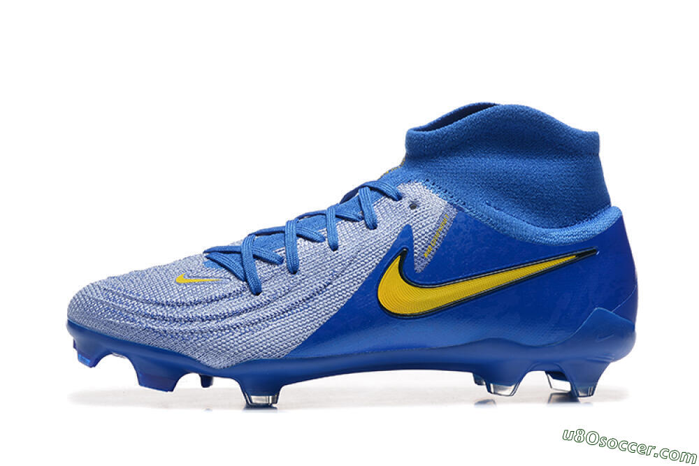 Nike Phantom Luna Elite FG Firm Ground Soccer Cleats - Blue/Silver/Yellow 2