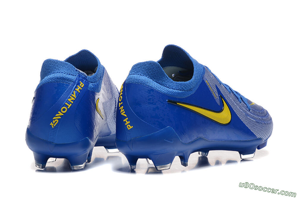 Nike Phantom Luna Elite FG Firm Ground Soccer Cleats - Blue/Silver/Yellow 9