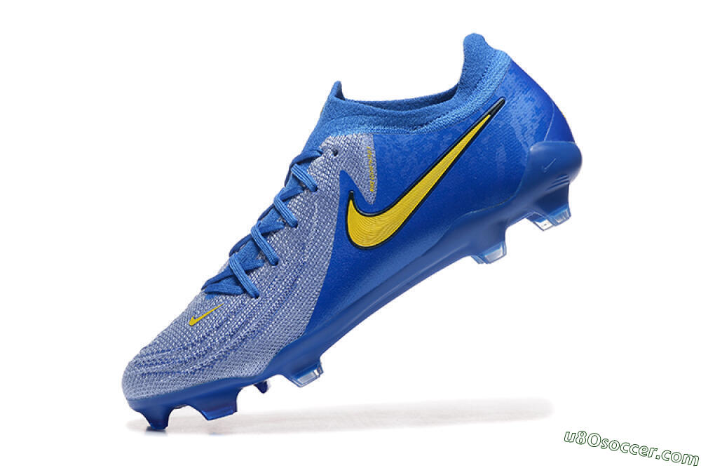 Nike Phantom Luna Elite FG Firm Ground Soccer Cleats - Blue/Silver/Yellow 8