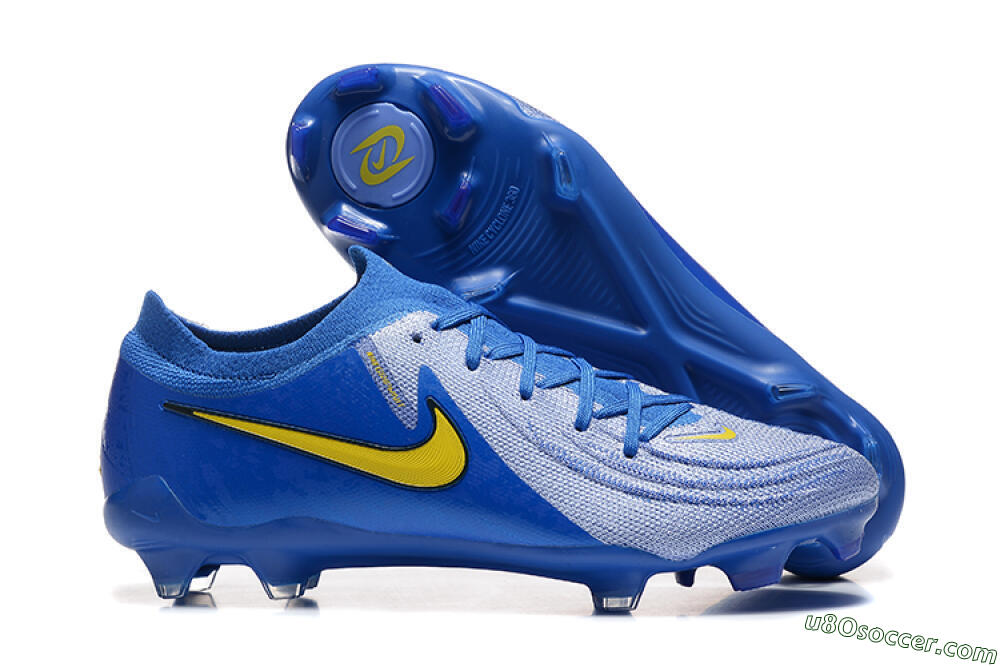 Nike Phantom Luna Elite FG Firm Ground Soccer Cleats - Blue/Silver/Yellow 1