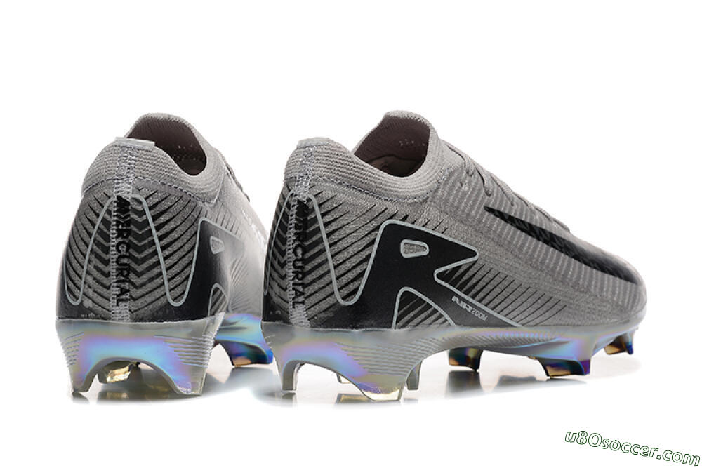 Nike Air Zoom Mercurial Vapor 16 Elite FG Firm Ground Soccer Cleats - Grey/Black/White/Gold 9
