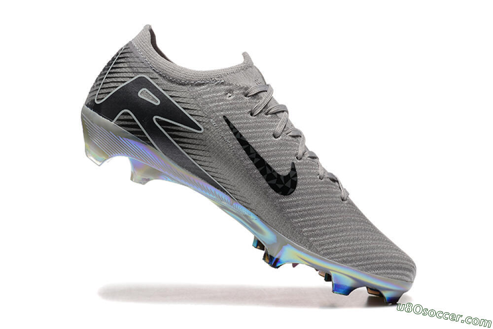 Nike Air Zoom Mercurial Vapor 16 Elite FG Firm Ground Soccer Cleats - Grey/Black/White/Gold 7