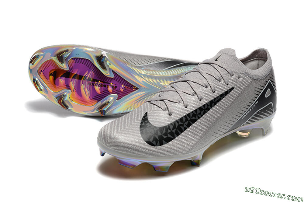Nike Air Zoom Mercurial Vapor 16 Elite FG Firm Ground Soccer Cleats - Grey/Black/White/Gold 3