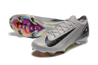 Nike Air Zoom Mercurial Vapor 16 Elite FG Firm Ground Soccer Cleats - Grey/Black/White/Gold
