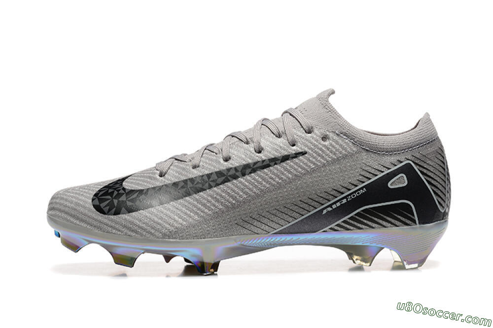 Nike Air Zoom Mercurial Vapor 16 Elite FG Firm Ground Soccer Cleats - Grey/Black/White/Gold 2