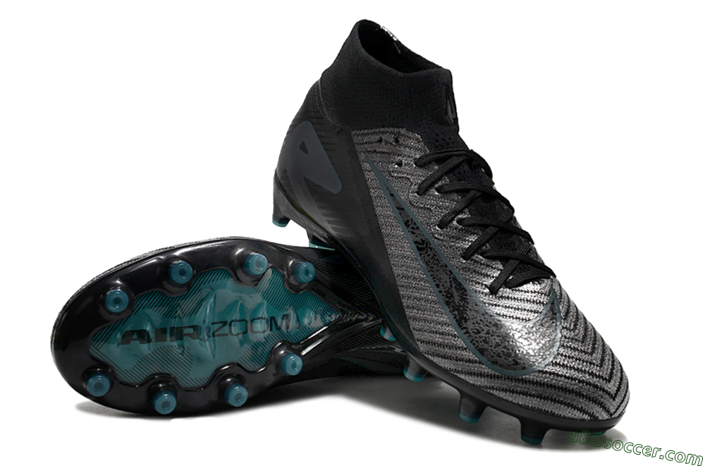 Nike Air Zoom Mercurial Superfly 10 Elite AG Artificial Grass Soccer Cleats - Blue/Silver/Jade 3