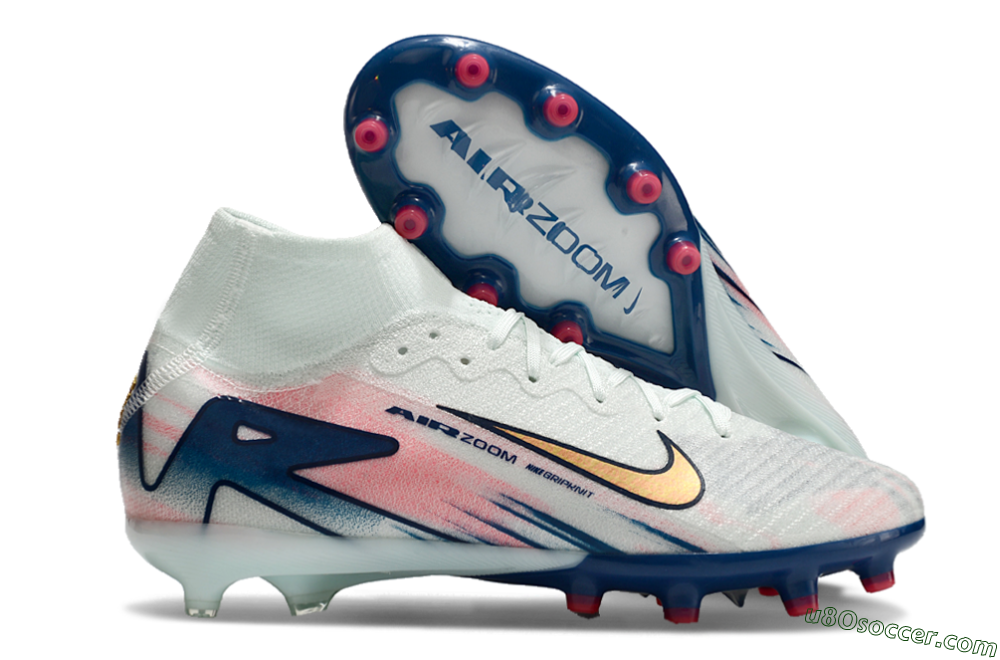 Nike Air Zoom Mercurial Superfly 10 Elite AG Artificial Grass Soccer Cleats - Jade/Yellow/Pink/Blue 1