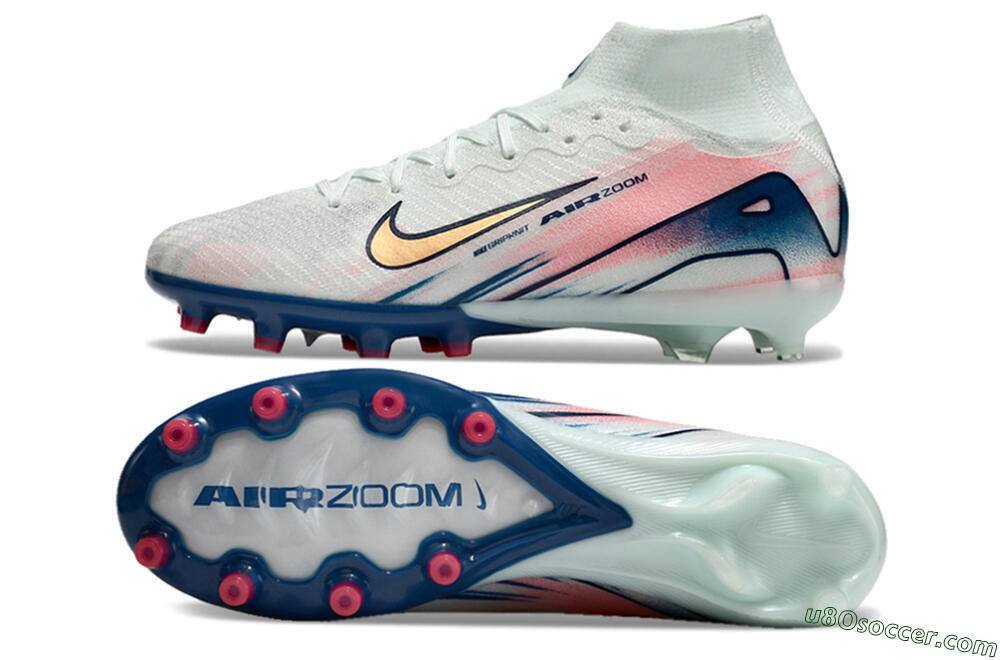 Nike Air Zoom Mercurial Superfly 10 Elite AG Artificial Grass Soccer Cleats - Jade/Yellow/Pink/Blue 0