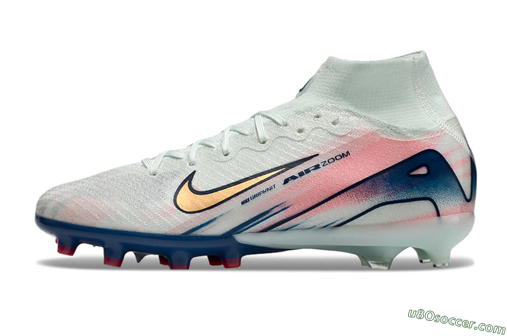 Nike Air Zoom Mercurial Superfly 10 Elite AG Artificial Grass Soccer Cleats - Jade/Yellow/Pink/Blue 2