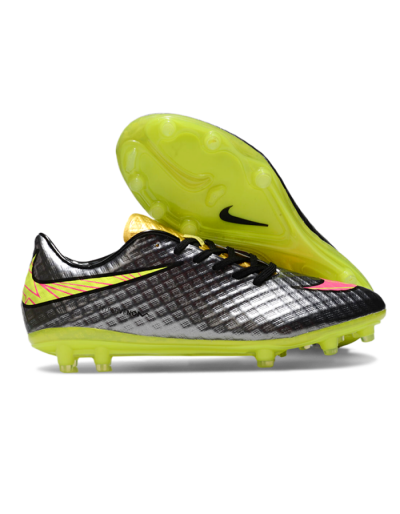 Nike Hypervenom Phantom FG Firm Ground Soccer Cleats - Black/Gold/Pink/Yellow