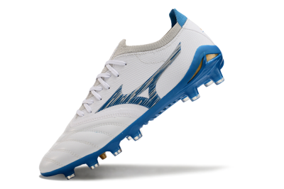 Mizuno Morelia Neo 3 FG Soccer Cleats - White/Blue/Yellow