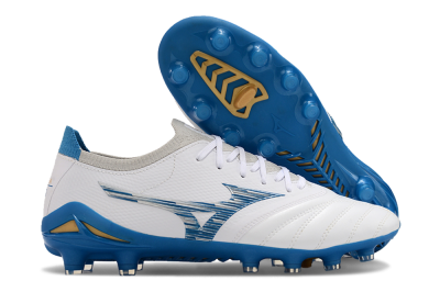 Mizuno Morelia Neo 3 FG Firm Ground Soccer Cleats - White/Blue/Yellow