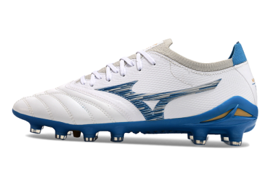 Mizuno Morelia Neo 3 FG Firm Ground Soccer Cleats - White/Blue/Yellow