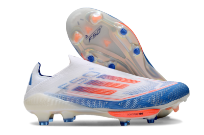 Adidas F50+ Lightstrike Pro Laceless FG Firm Ground Soccer Cleats - White/Red/Blue