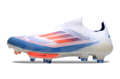 Adidas F50+ Lightstrike Pro Laceless FG Firm Ground Soccer Cleats - White/Red/Blue