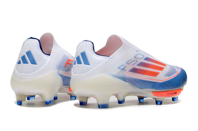 Adidas F50+ Lightstrike Pro Laceless FG Firm Ground Soccer Cleats - White/Red/Blue