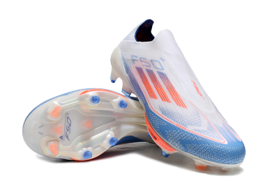Adidas F50+ Lightstrike Pro Laceless FG Firm Ground Soccer Cleats - White/Red/Blue