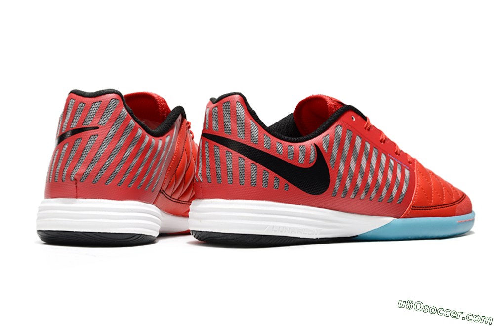 Nike Lunar Gato 2 IC Indoor & Futsal Soccer Shoes - Red/Black/Blue/White 6