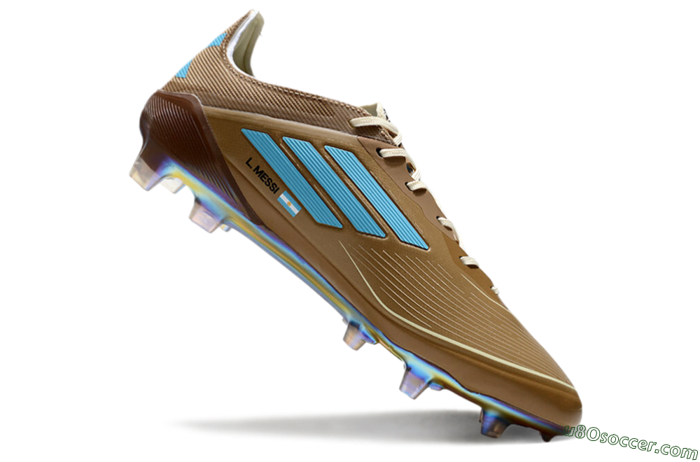 Adidas F50 Elite FG Firm Ground Soccer Cleats - Brown/White/Blue 4