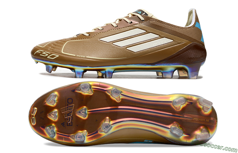 Adidas F50 Elite FG Firm Ground Soccer Cleats - Brown/White/Blue 0