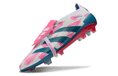 Adidas Predator Elite Foldover Tongue FG Firm Ground Soccer Cleats - White/Blue/Pink