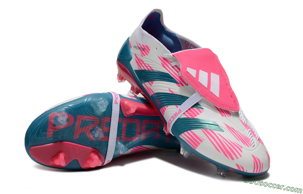 Adidas Predator Elite Foldover Tongue FG Firm Ground Soccer Cleats - White/Blue/Pink 3