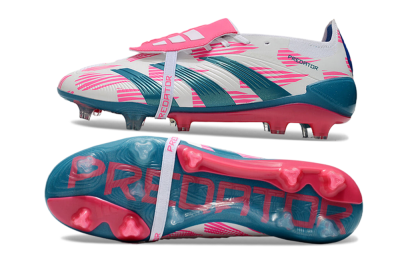 Adidas Predator Elite Foldover Tongue FG Firm Ground Soccer Cleats - White/Blue/Pink