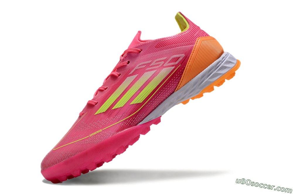 Adidas F50 Elite TF Artificial Turf Soccer Shoes - Pink/Yellow/Orange 5
