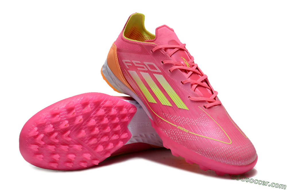 Adidas F50 Elite TF Artificial Turf Soccer Shoes - Pink/Yellow/Orange 3